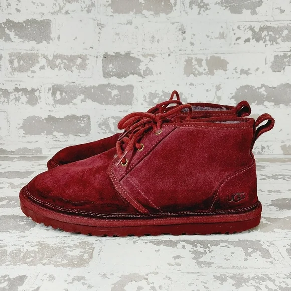UGG | Shoes | Ugg Nemuel Red Suede Lace Up Chukka Boots T92  display picture 3